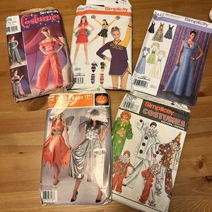 Lot of Simplicity Costumes for adults and children